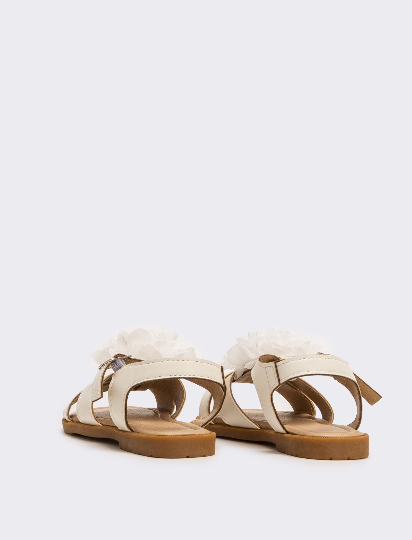 Sandalo da bambina con fiore - Bianco