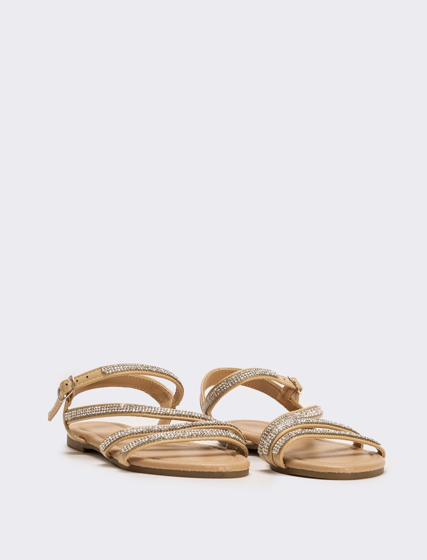 Sandalo da bambina con strass - Beige