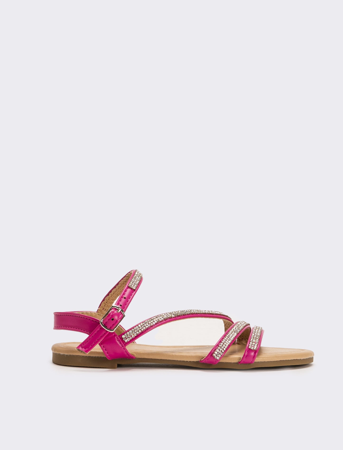 Sandalo da bambina con strass - Fuxia
