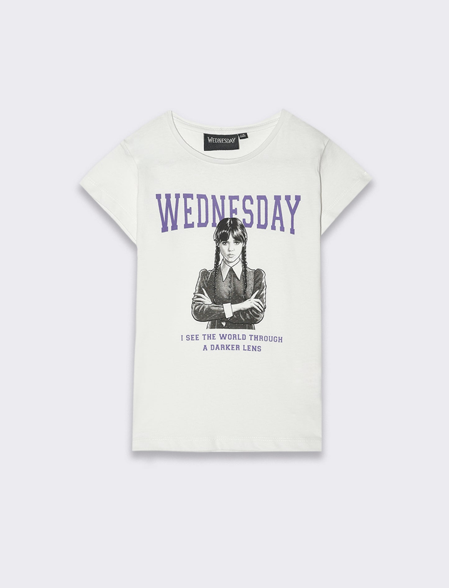 T-shirt Halloween Wednesday da bambina - Bianco