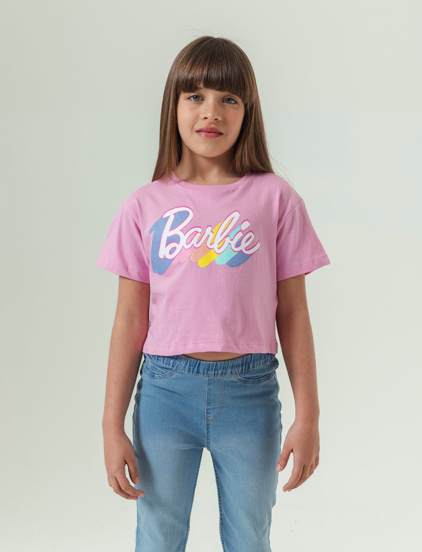 T-shirt Barbie con stampa colorata da bambina - Rosa