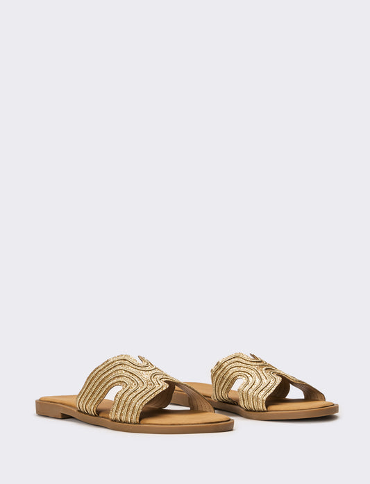 Mule laminata da donna - Oro