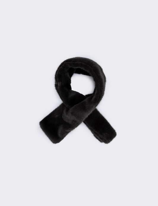 Collo in finta pelliccia - Nero