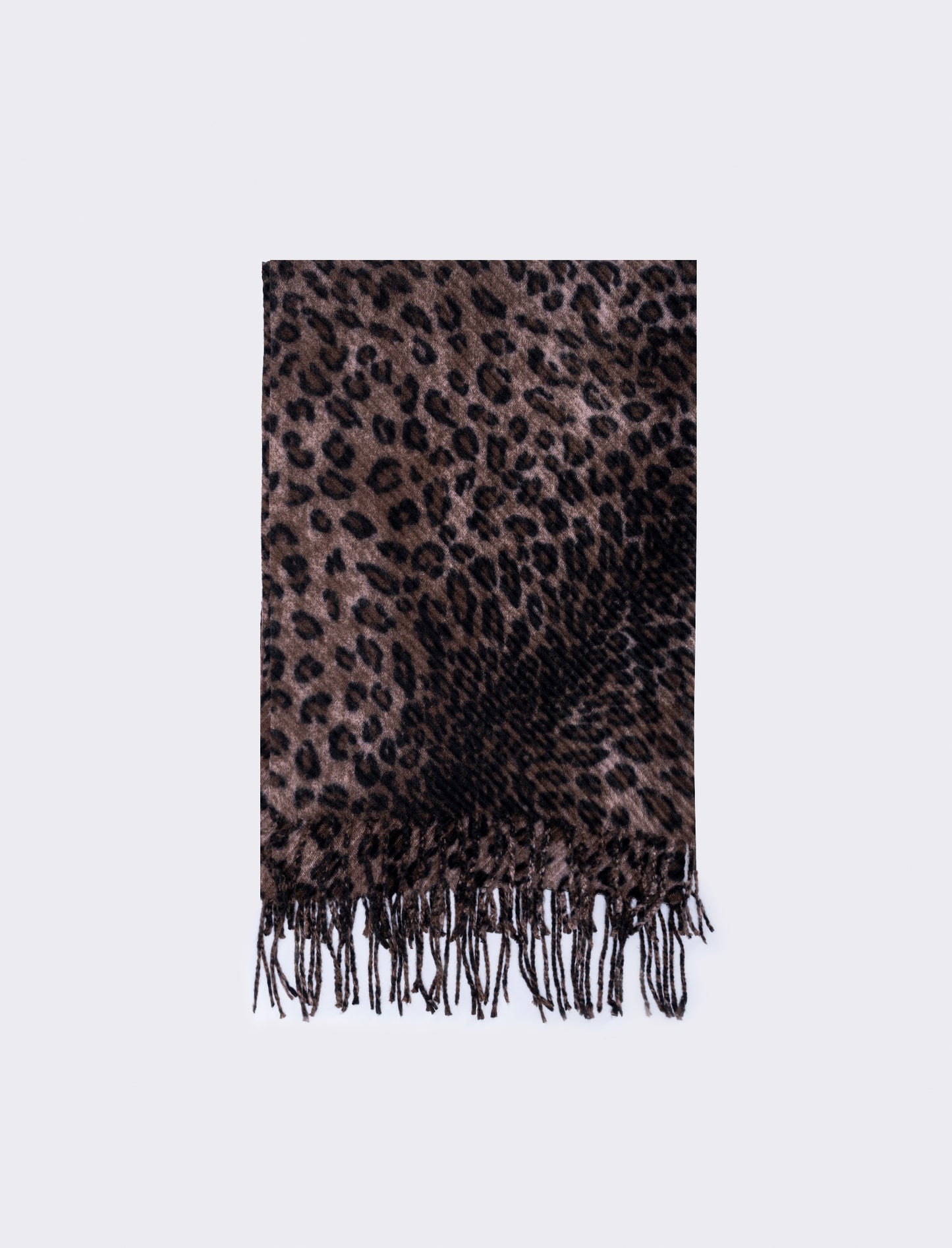 Sciarpa plissettata con frange animalier - Leopardato