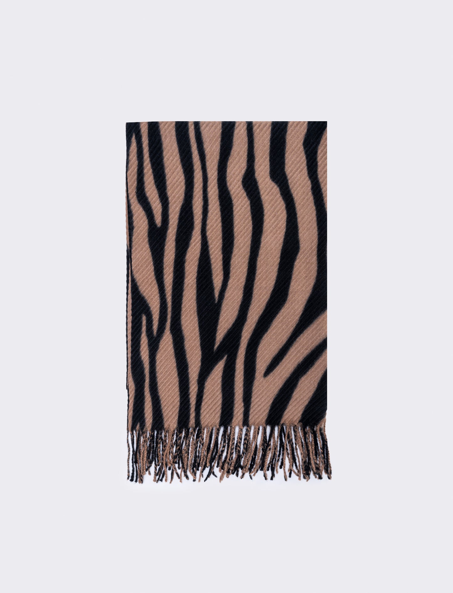 Sciarpa plissettata con frange animalier - Zebrato