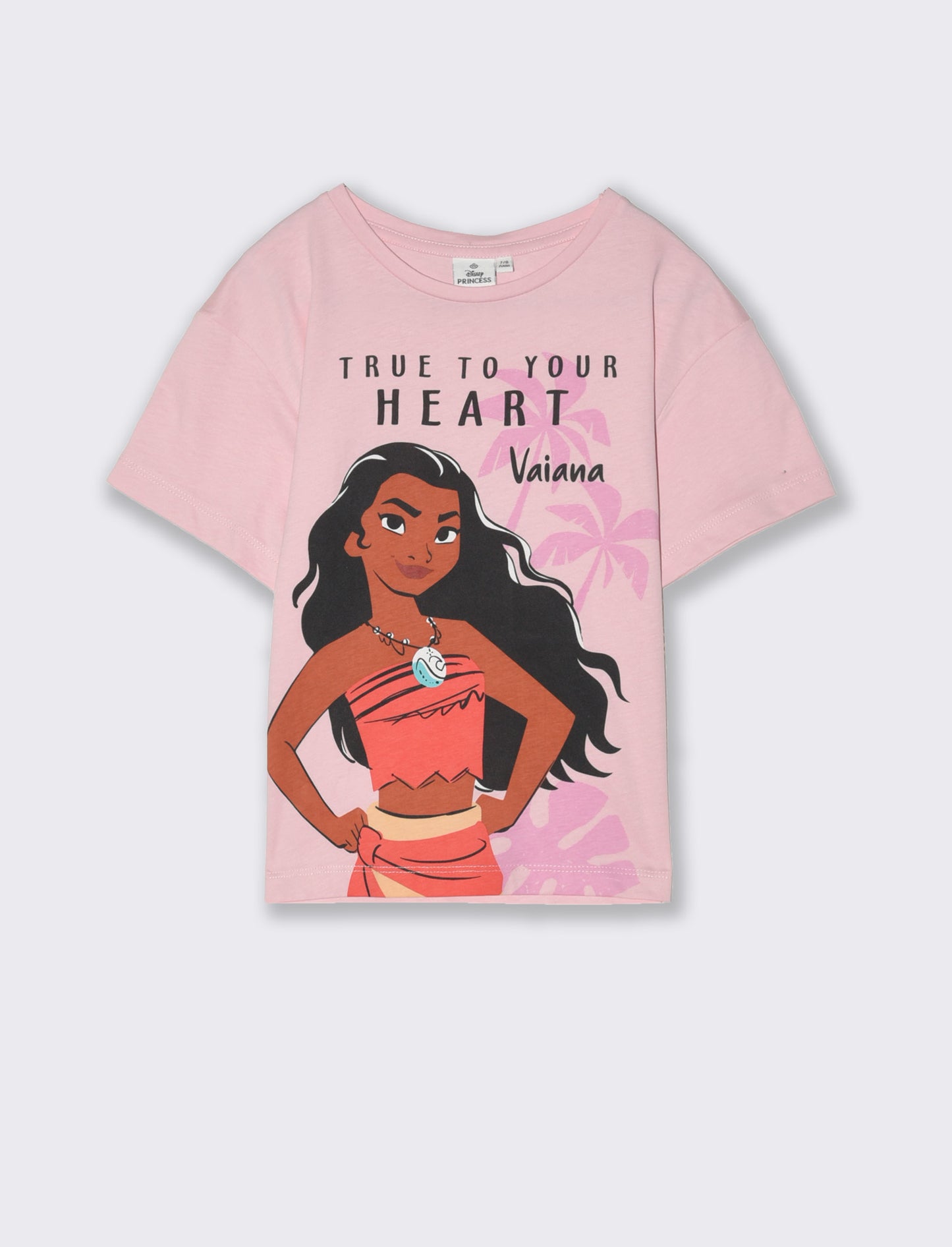 T-shirt colorata con stampa Oceania da bambina - Rosa