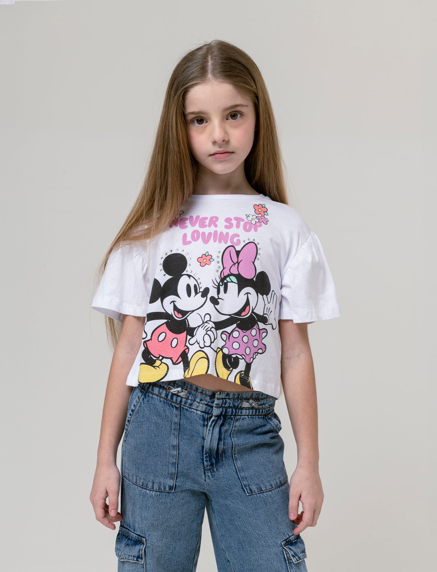 T-shirt con stampa Minnie da bambina - Bianco