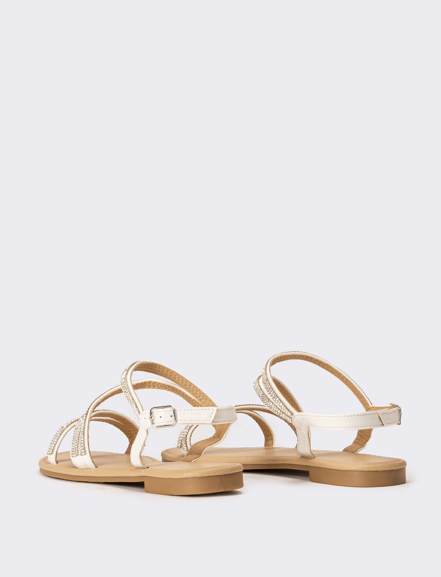 Sandalo da donna con strass - Bianco