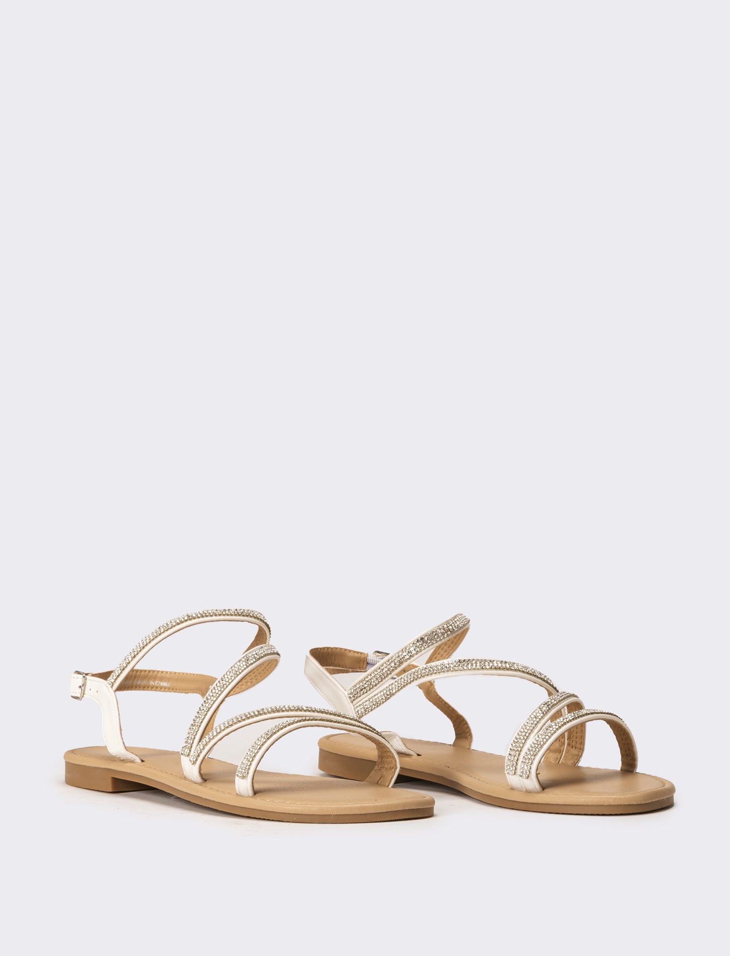 Sandalo da donna con strass - Bianco
