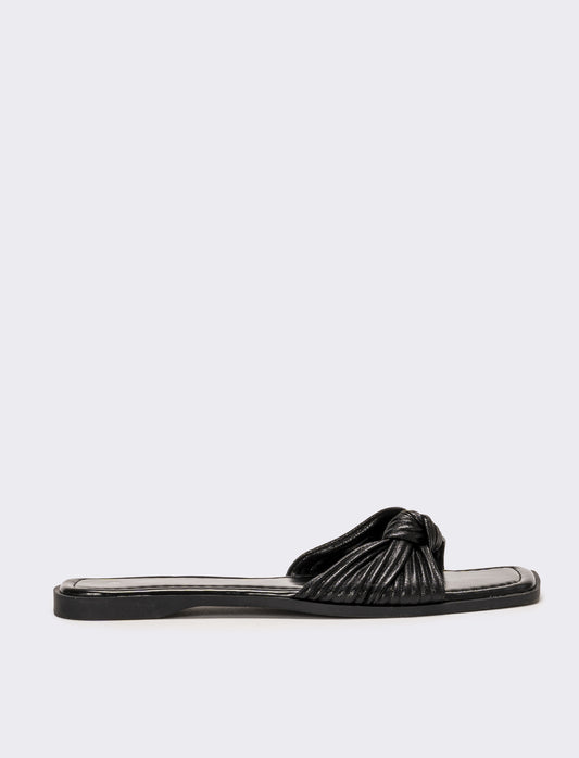 Mule da donna con nodo - Nero