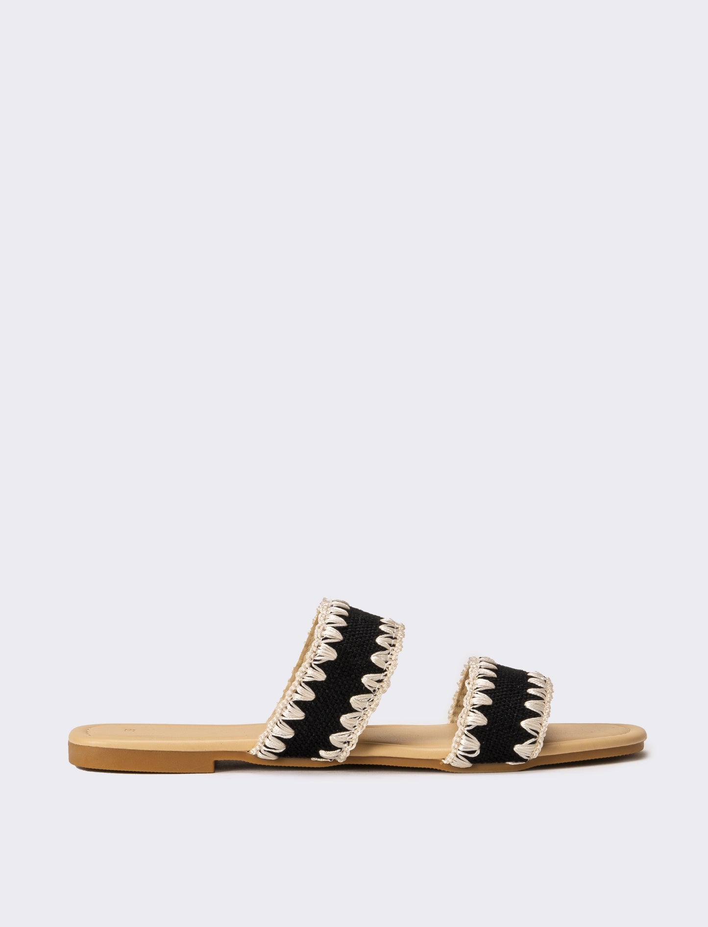 Mule da donna in rafia - Nero