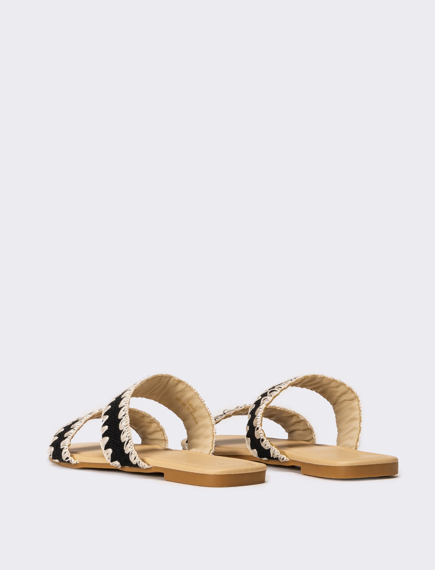 Mule da donna in rafia - Nero