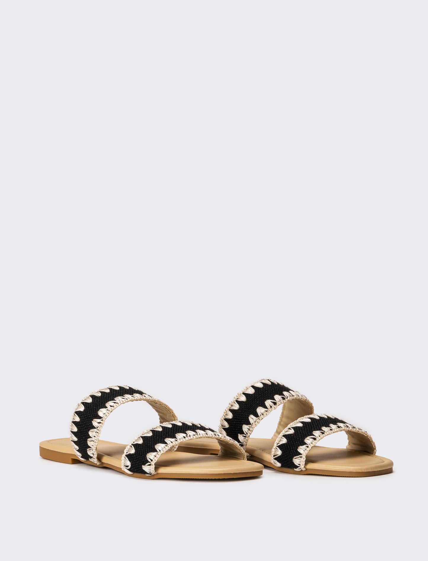 Mule da donna in rafia - Nero