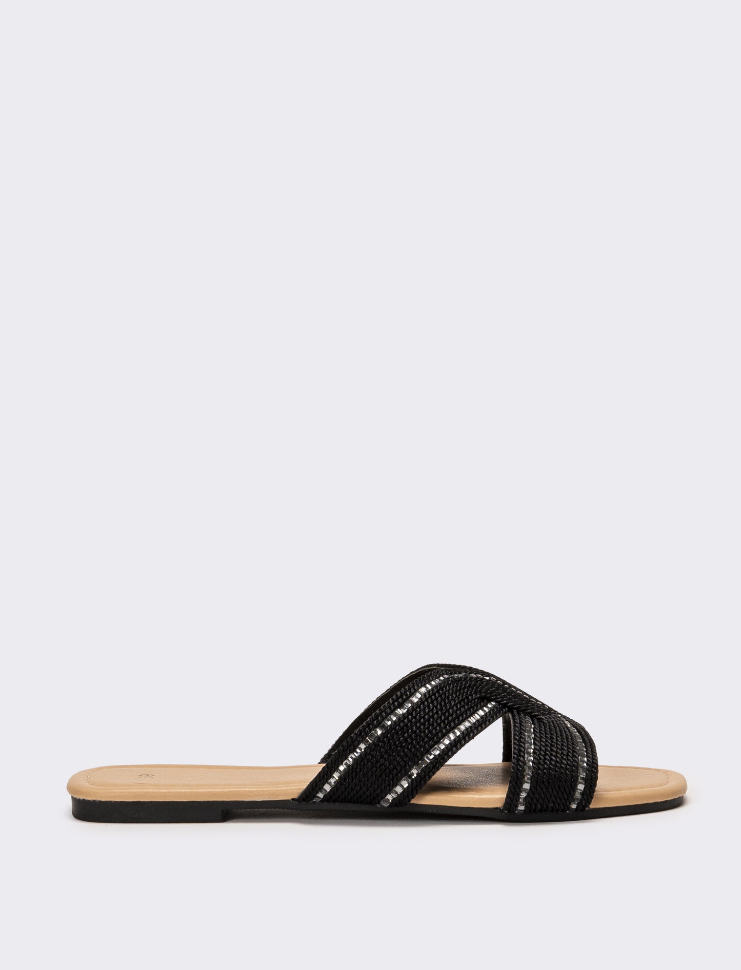 Mule da donna effetto corda - Nero