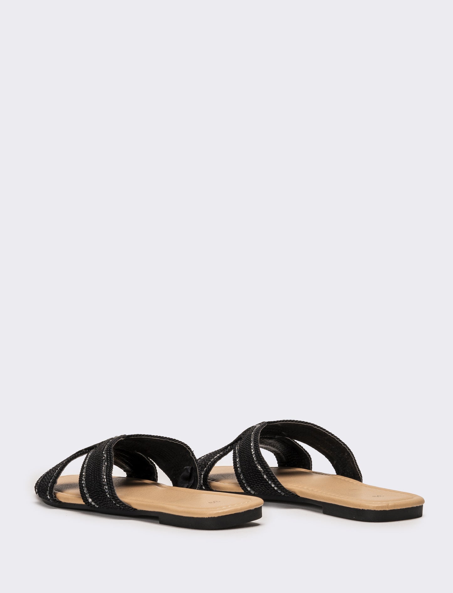 Mule da donna effetto corda - Nero