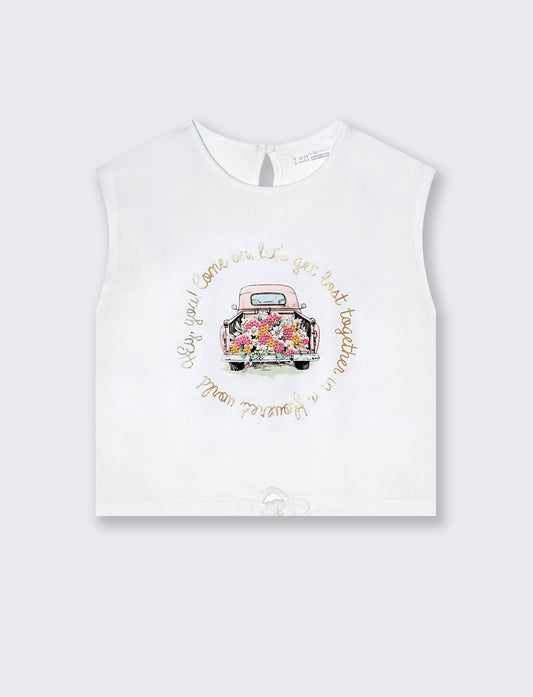 Maglietta con nodo neonata - Bianco