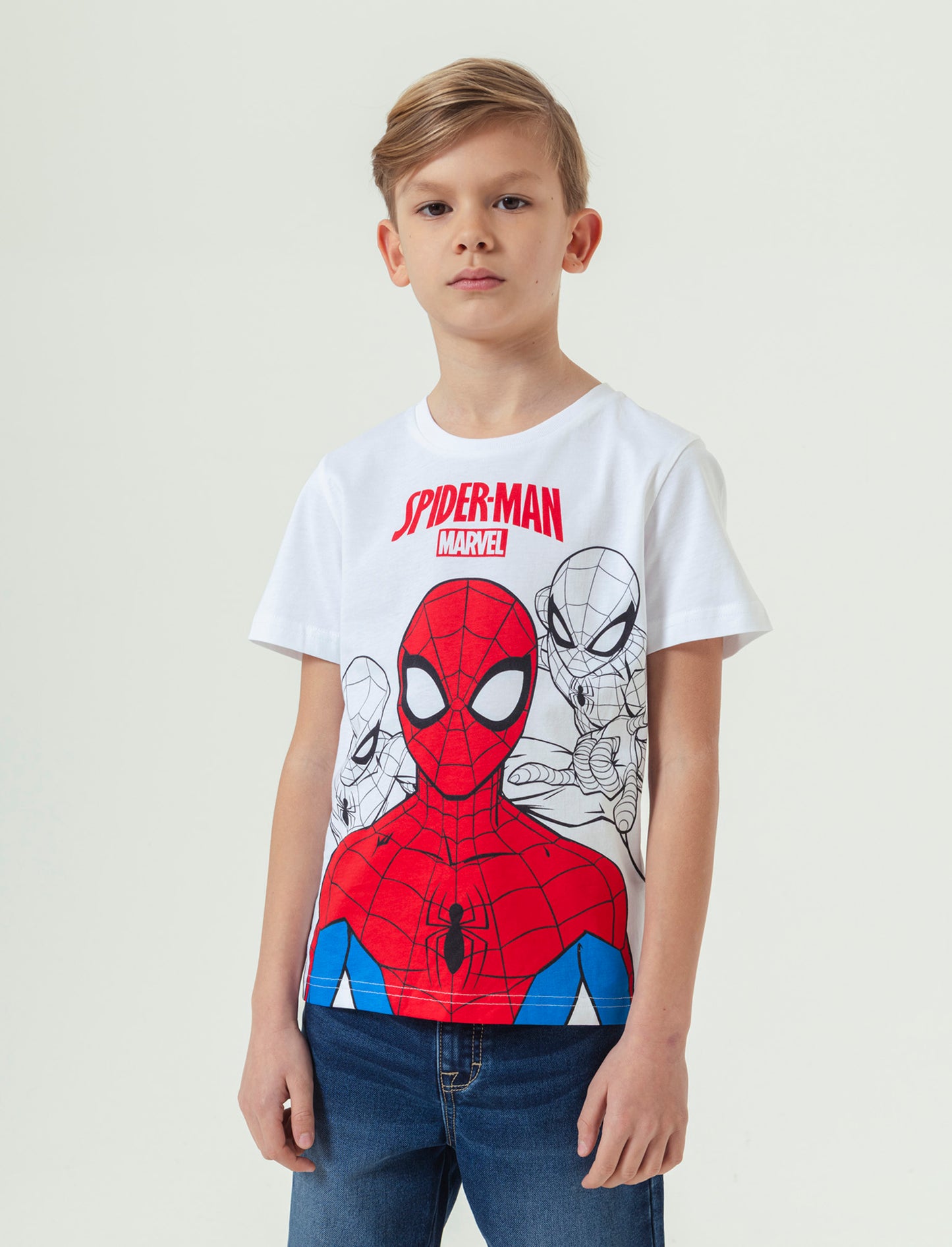 T-shirt girocollo Spiderman da bambino - Bianco