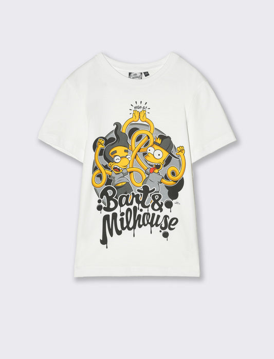 T-shirt Simpson da bambino - Bianco