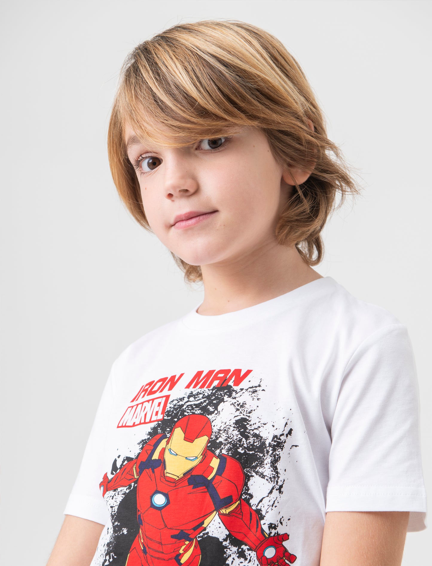 T-shirt con stamapa Marvel da bambino - Bianco