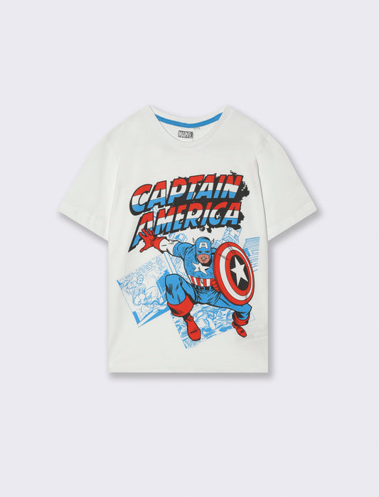 Maglietta con stampa Marvel da bambino - Bianco
