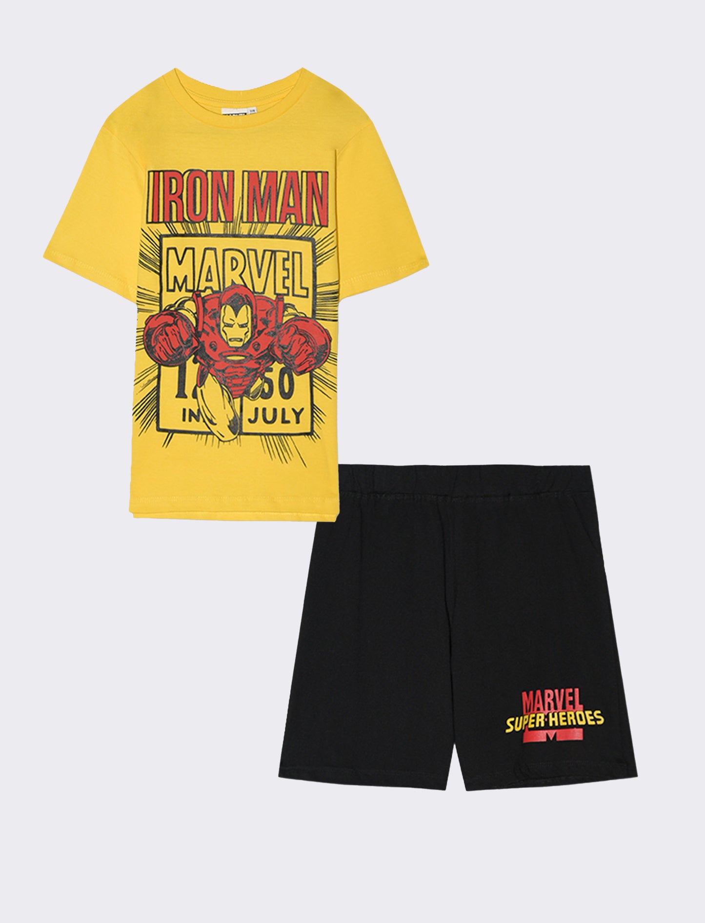 Set maglietta e shorts di Marvel da bambino - Giallo