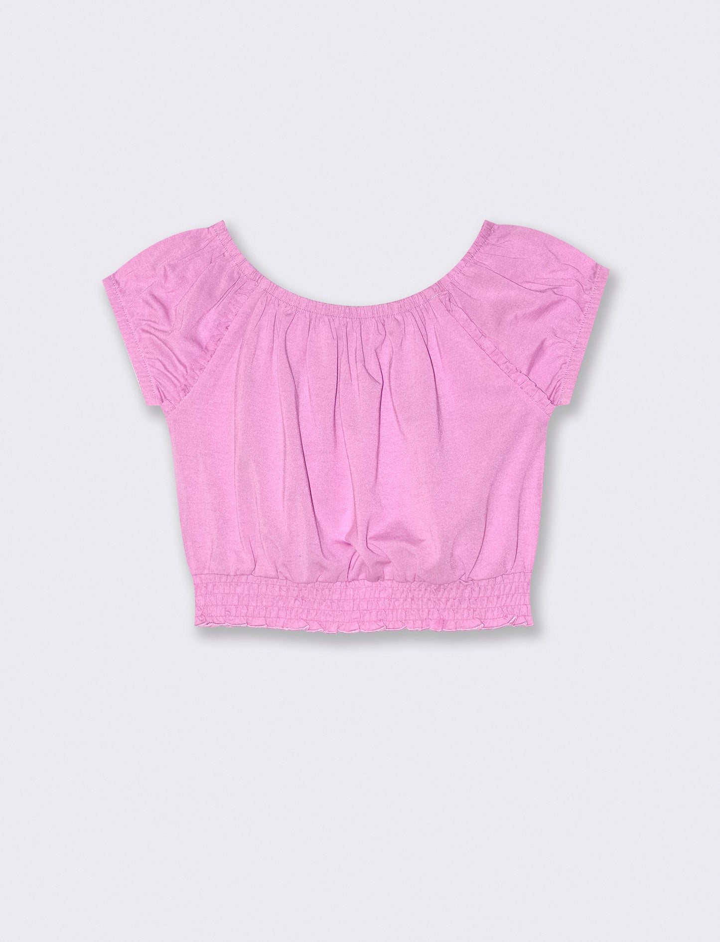 Blusa in jersey mezza manica da bambina - Rosa