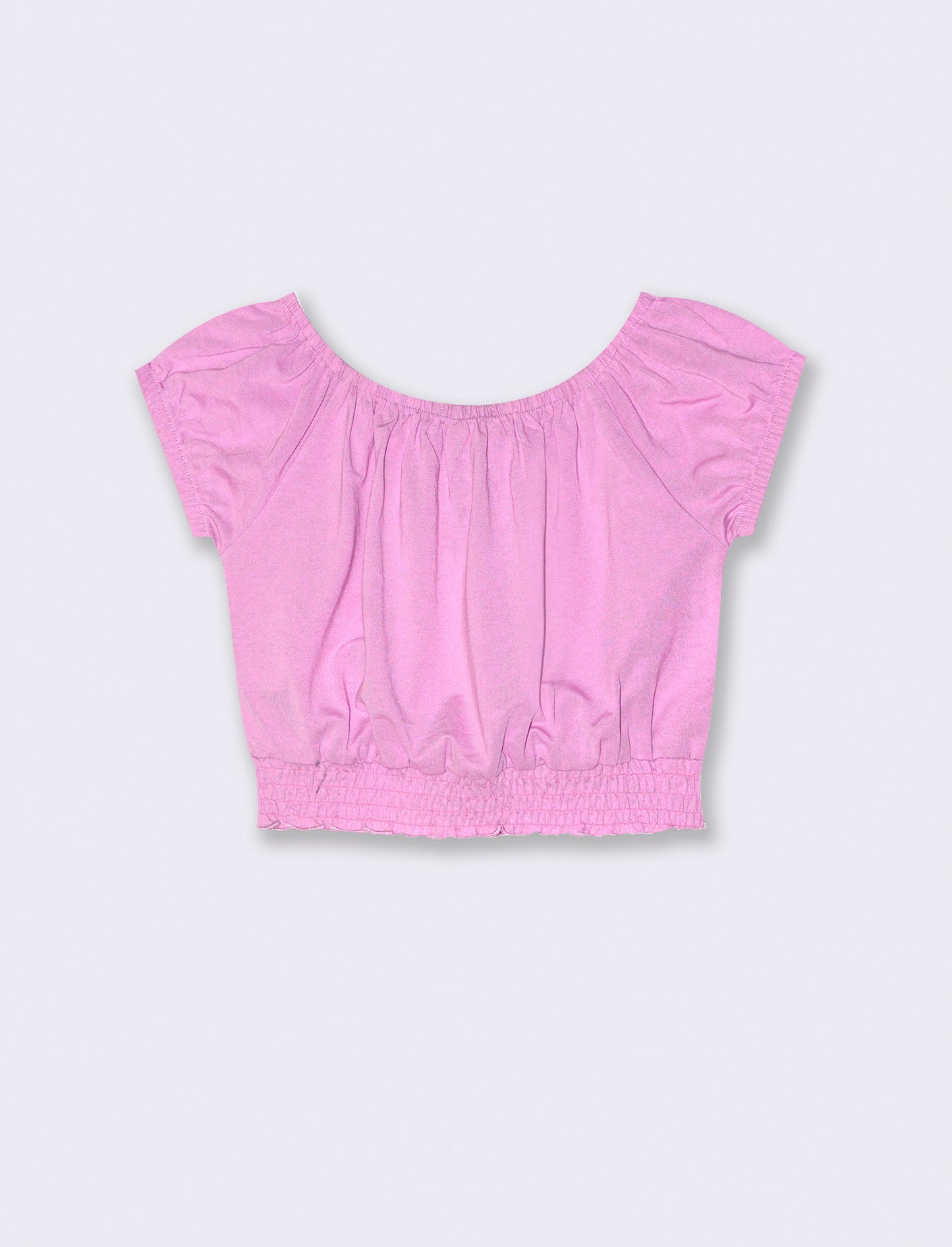 Blusa in jersey mezza manica da bambina - Rosa
