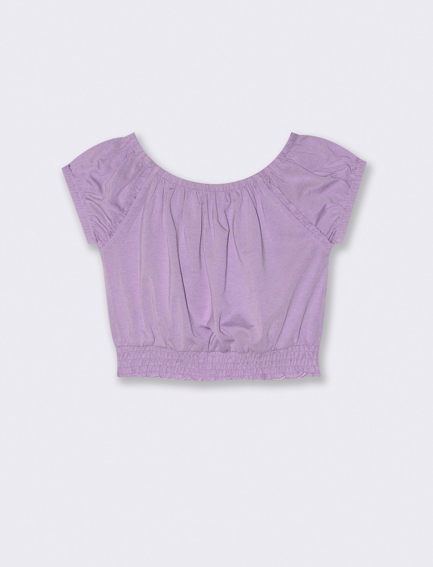 Blusa in jersey mezza manica da bambina - Lilla