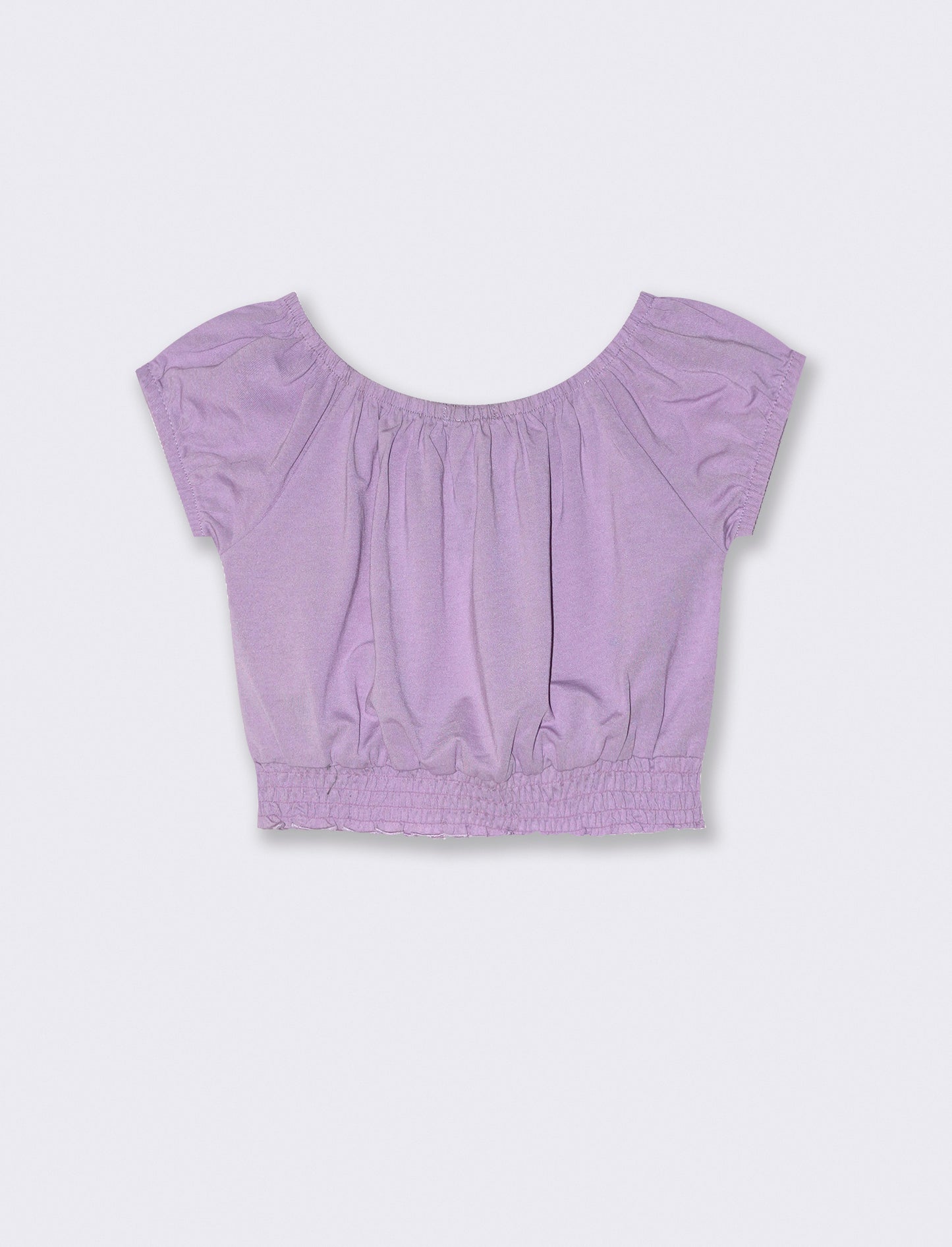 Blusa in jersey mezza manica da bambina - Lilla