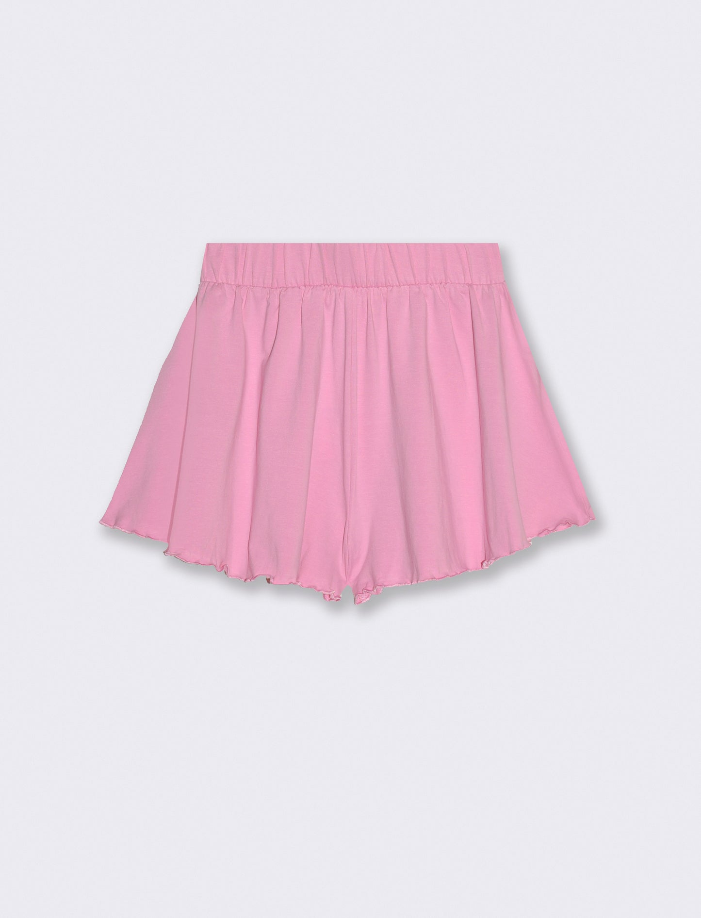 Shorts in cotone modello svasato da bambina - Rosa