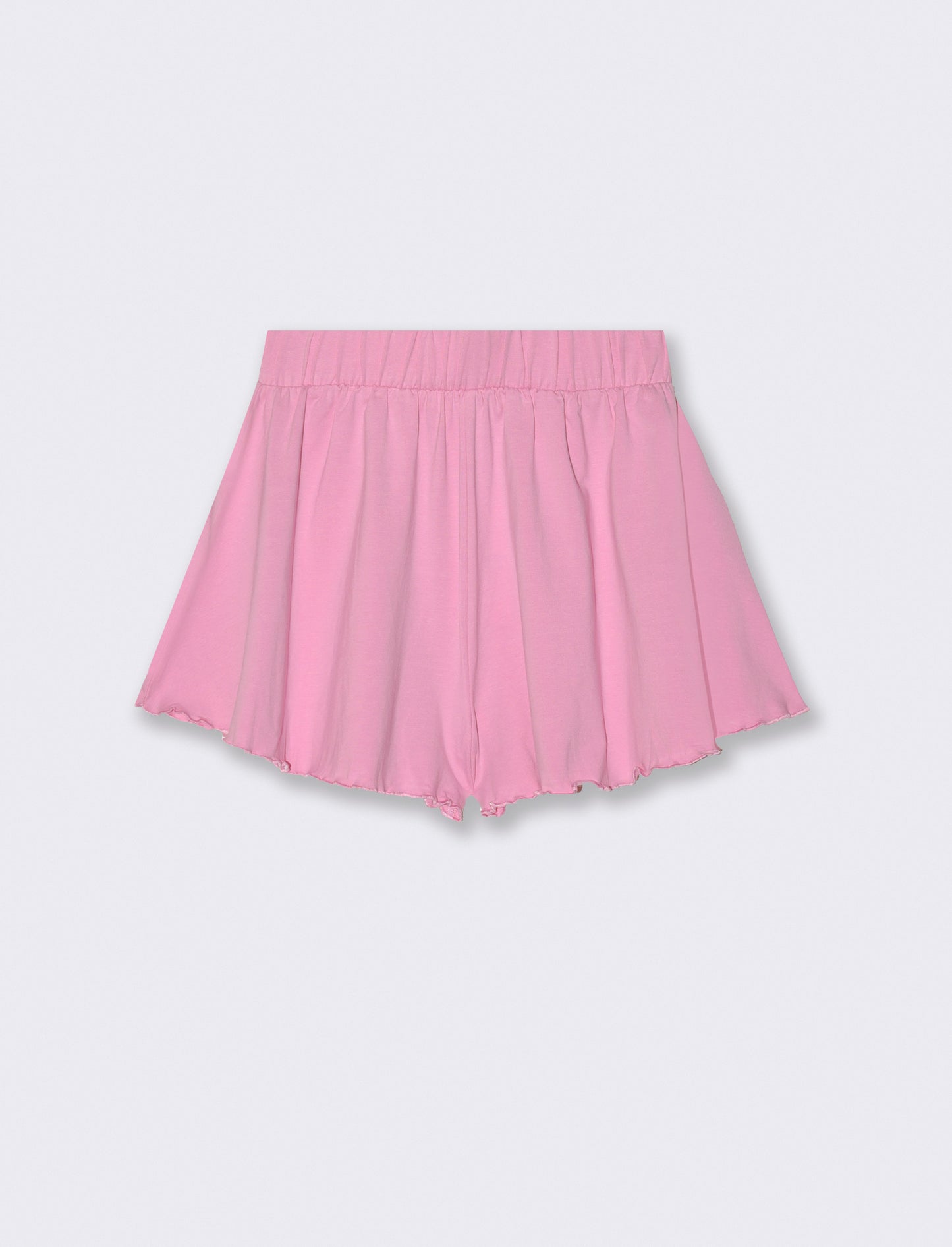 Shorts in cotone modello svasato da bambina - Rosa