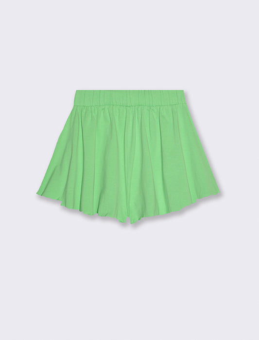 Shorts in cotone modello svasato da bambina - Verde mela