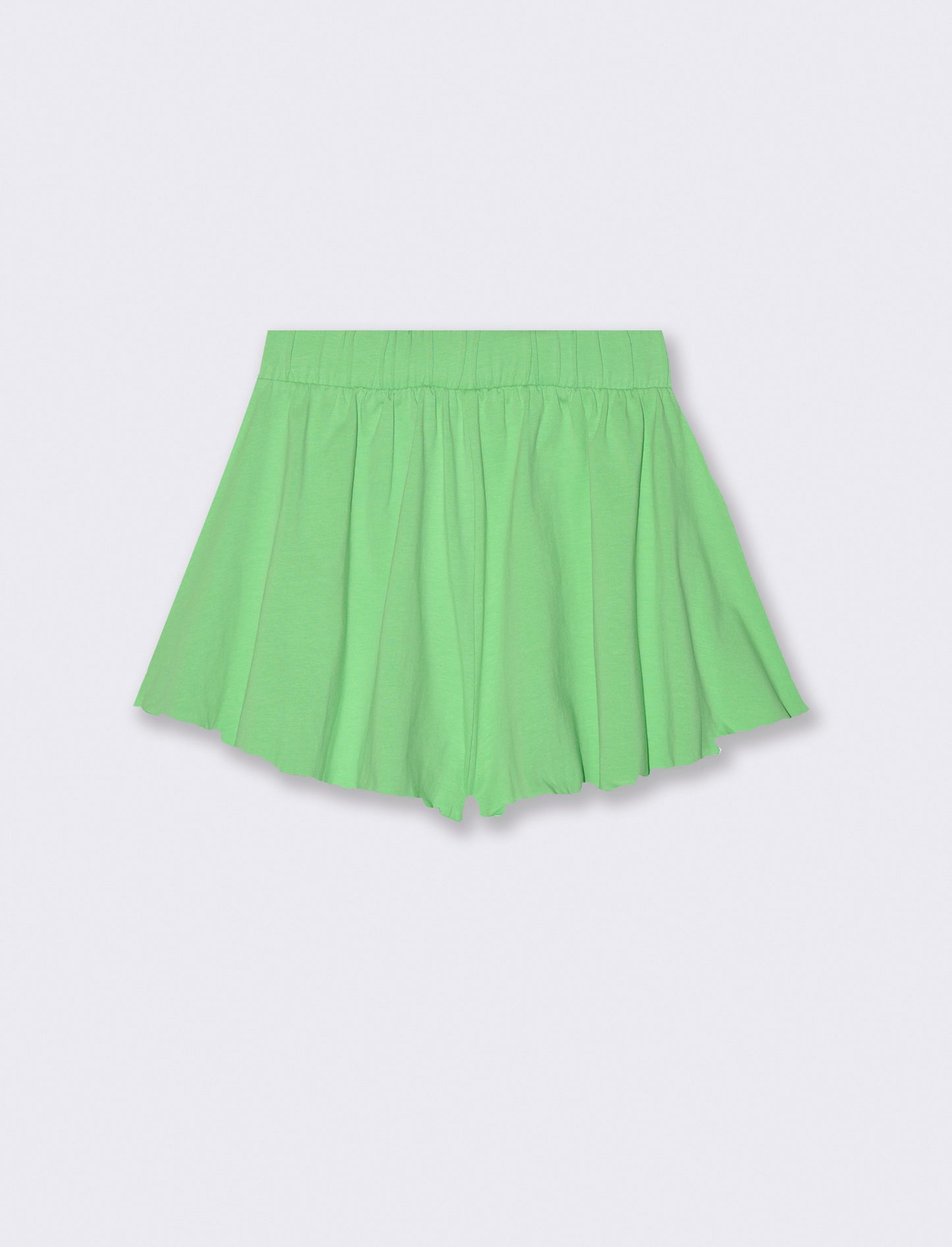 Shorts in cotone modello svasato da bambina - Verde mela