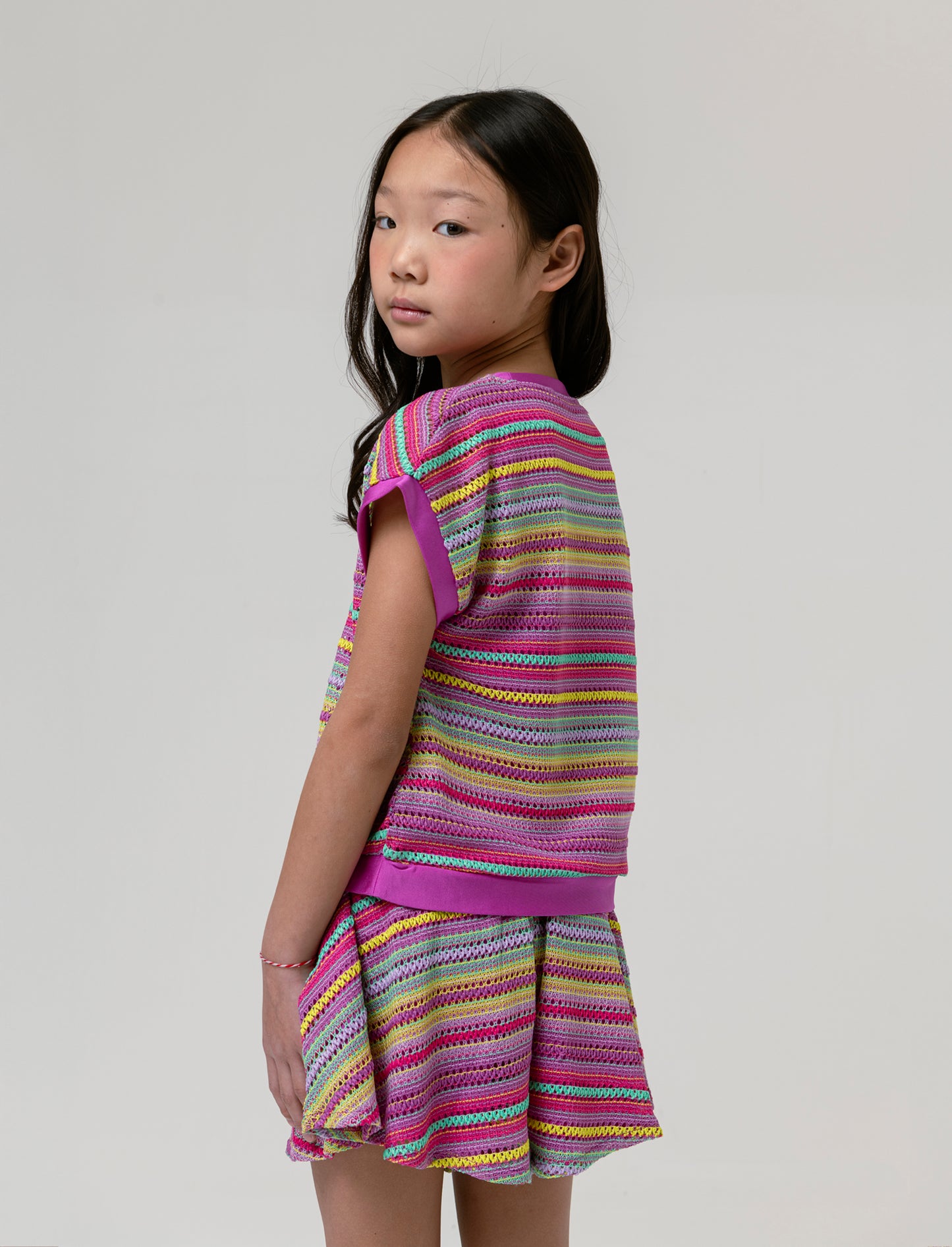 T-shirt colorata da bambina - Fuxia azalea