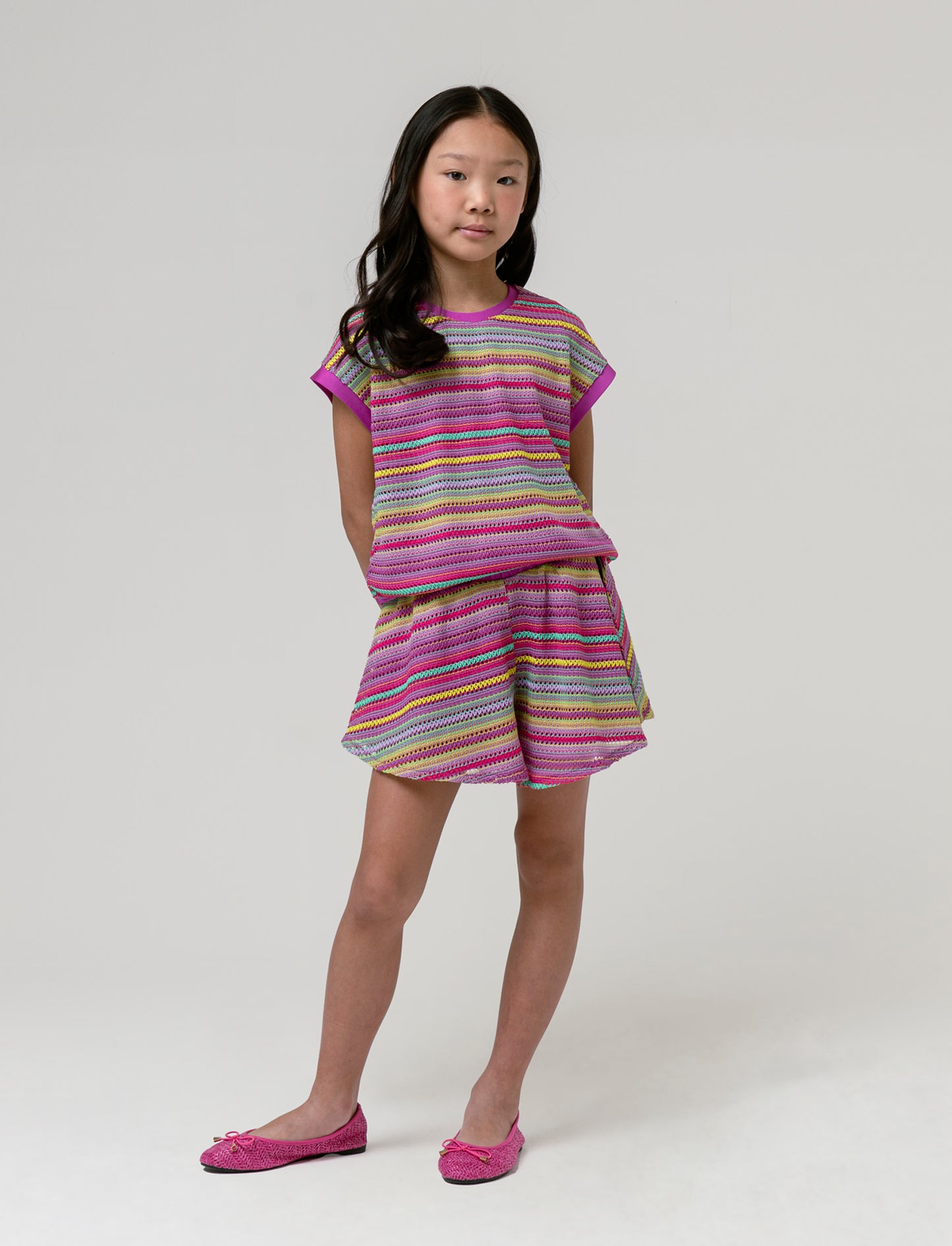 Short colorato da bambina - Fuxia azalea