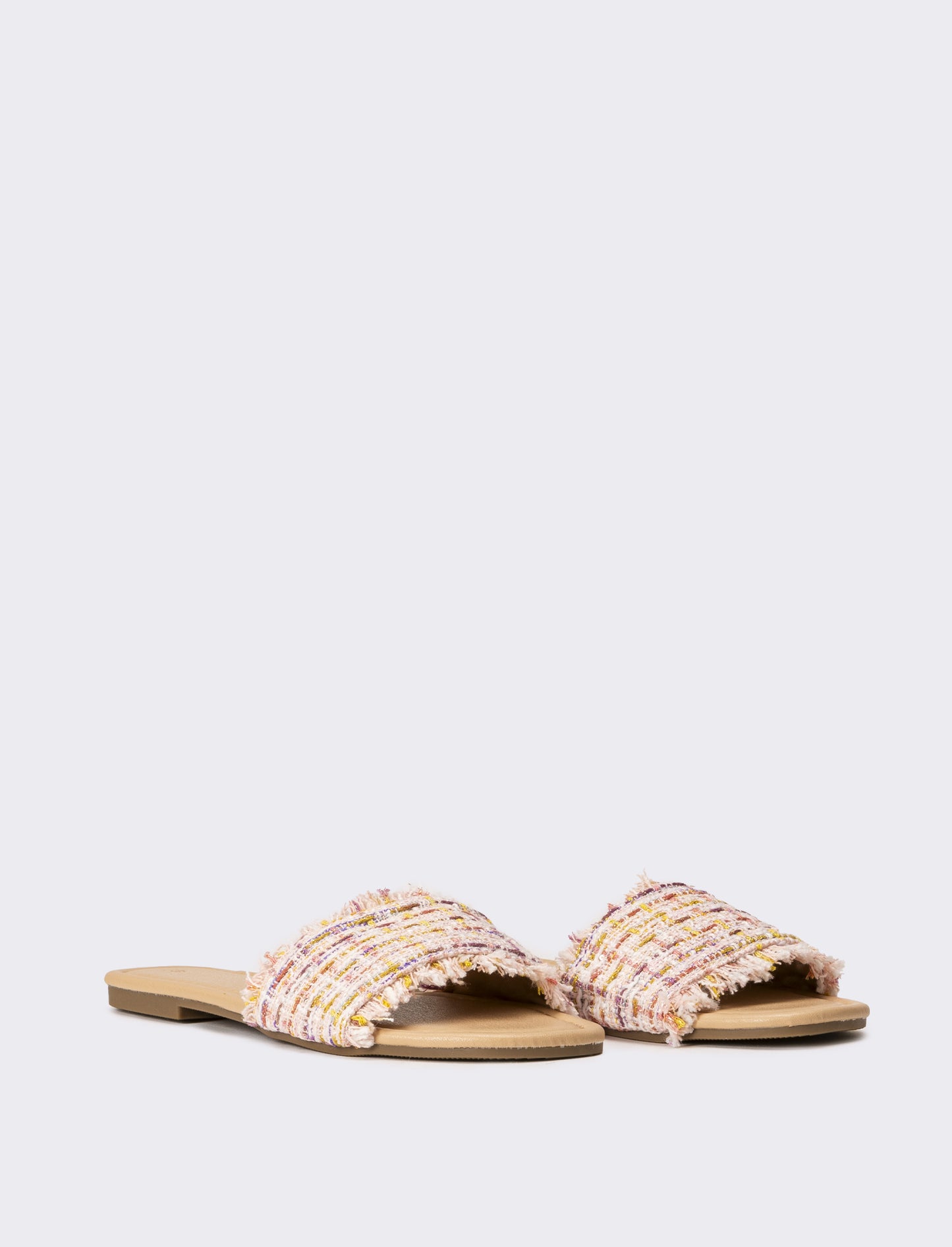 Mule in tweed da donna - Rosa
