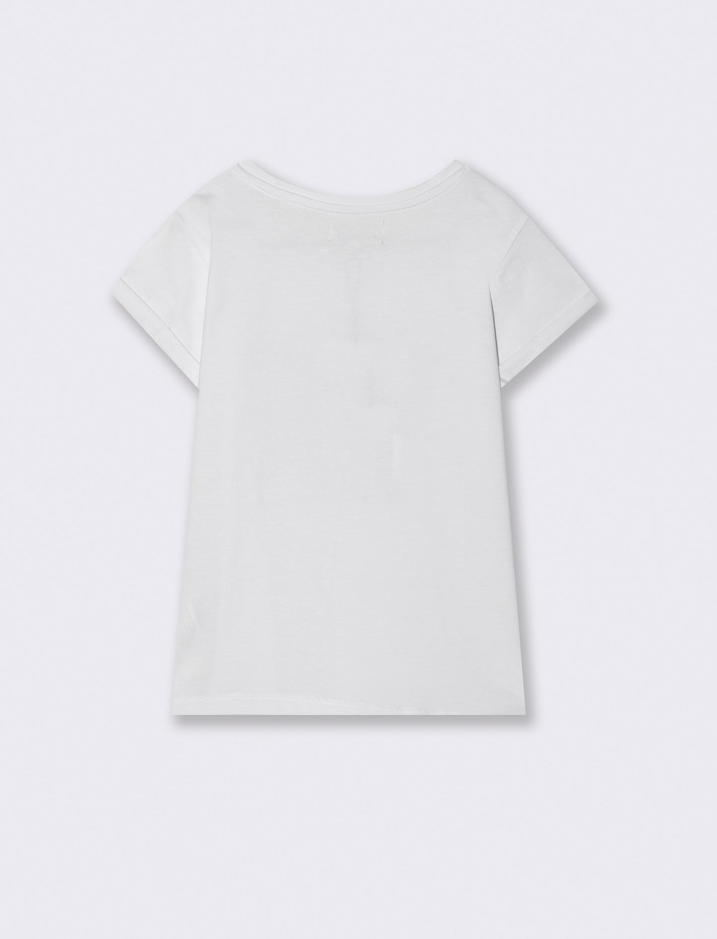 T-shirt in cotone elasticizzato da bambina - Bianco