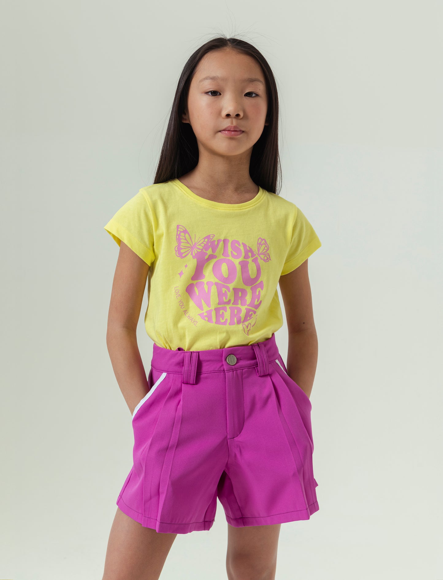 Short elegante da bambina - Fuxia azalea