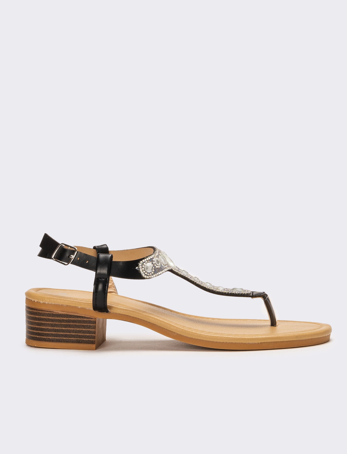 Sandalo capri con strass - Nero