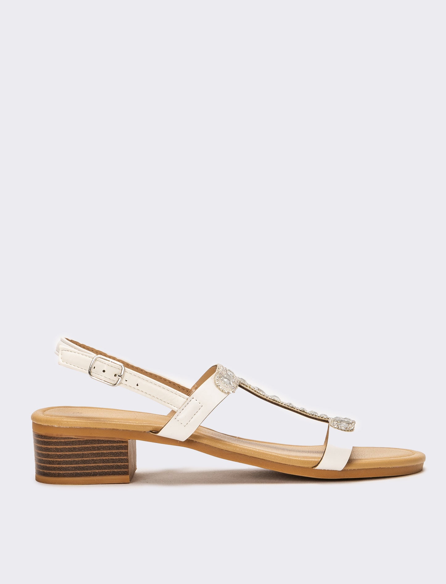 Sandalo capri con strass - Bianco