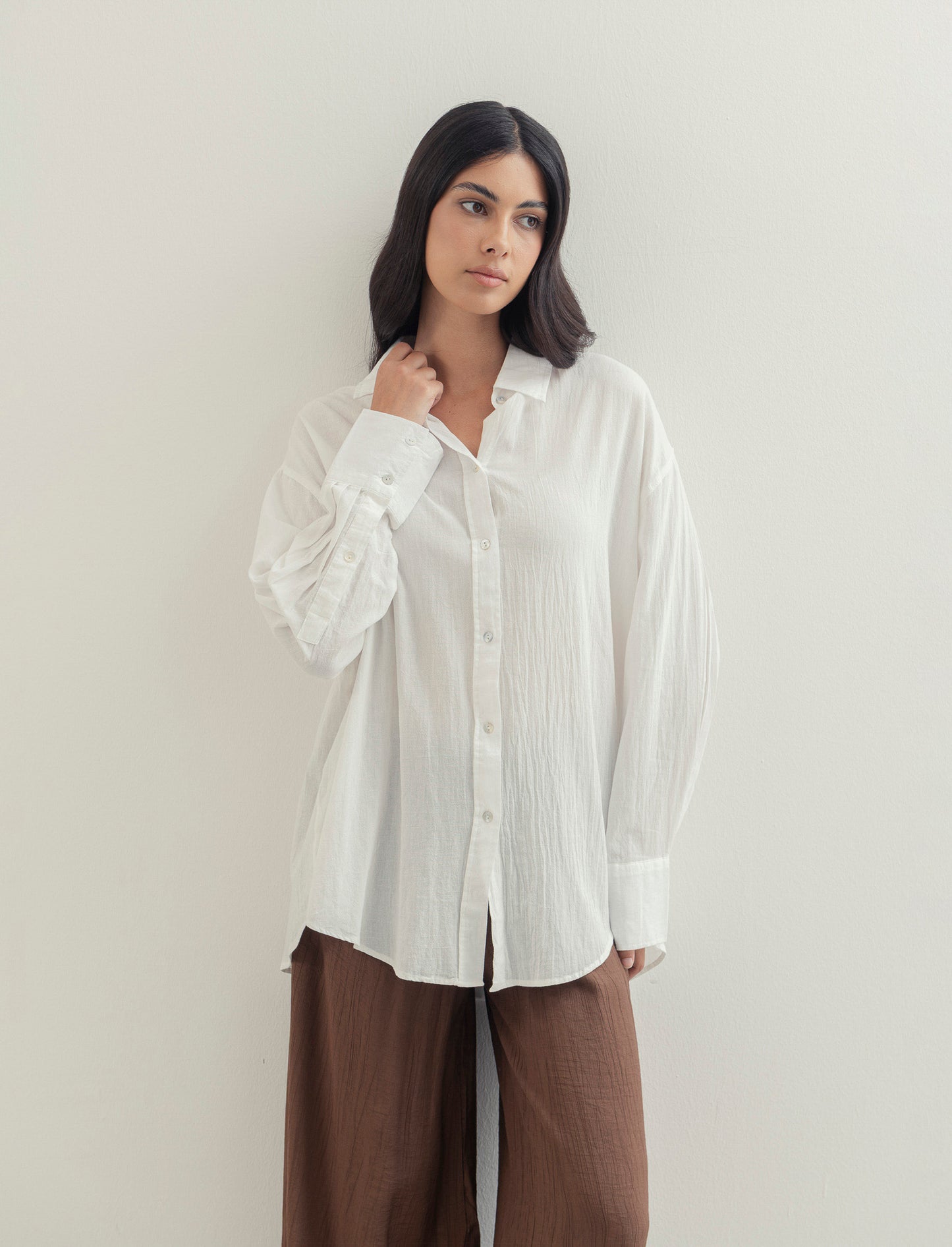 CAMCIA OVER - Bianco latte