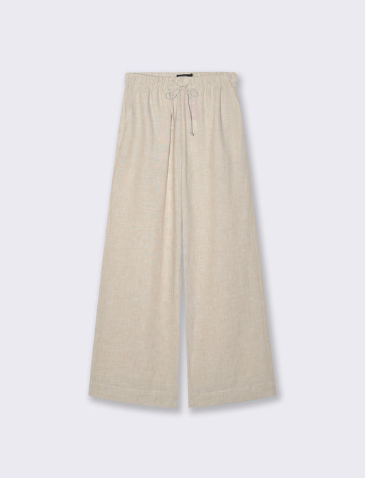 PANTALONE CON COULISSE - Beige corda