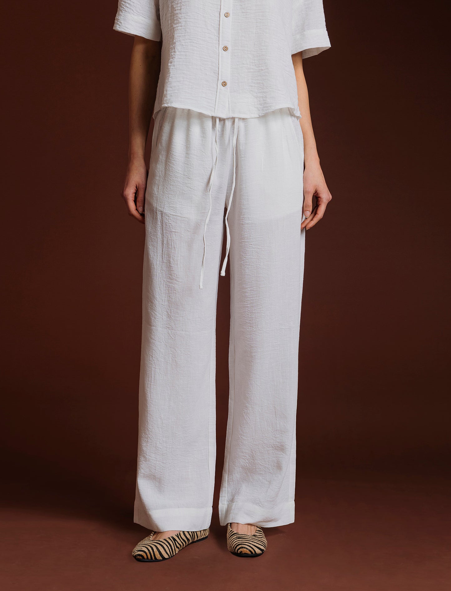PANTALONE CON COULISSE - Bianco