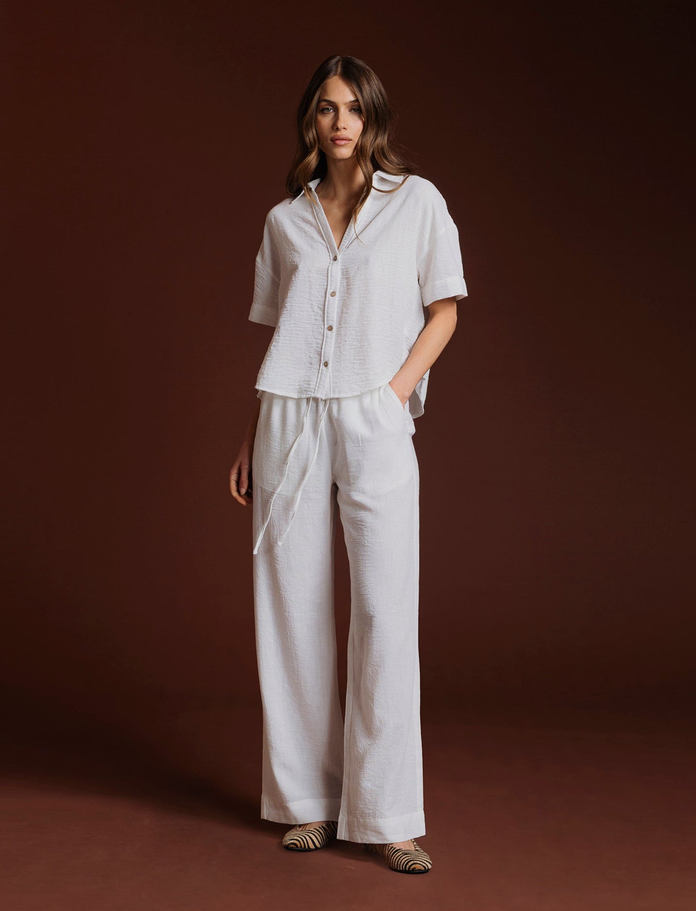 PANTALONE CON COULISSE - Bianco