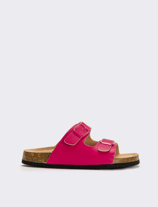 Sandalo con doppia fibbia da bambina - Fuxia