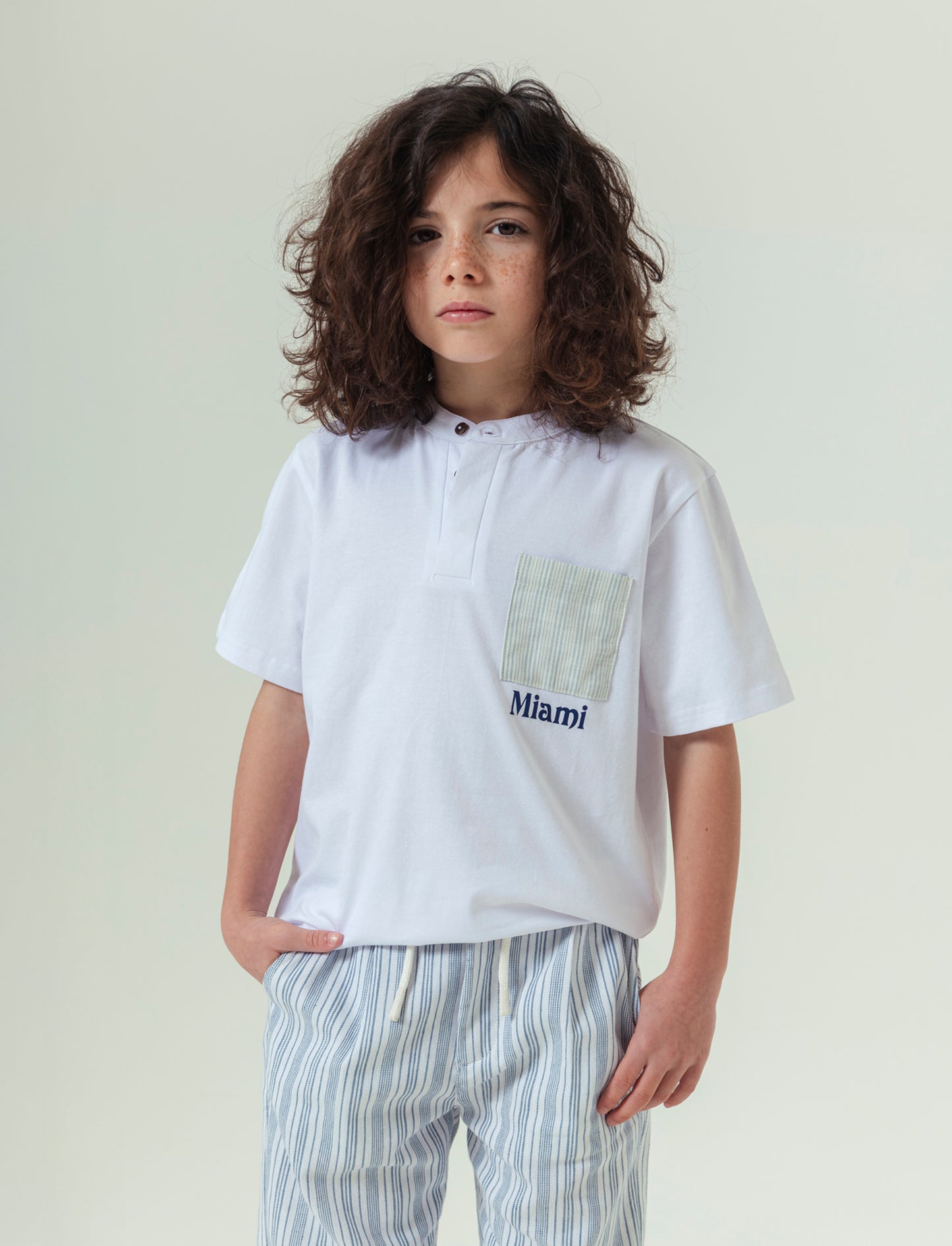T-shirt jersey fiammato da bambino - Bianco