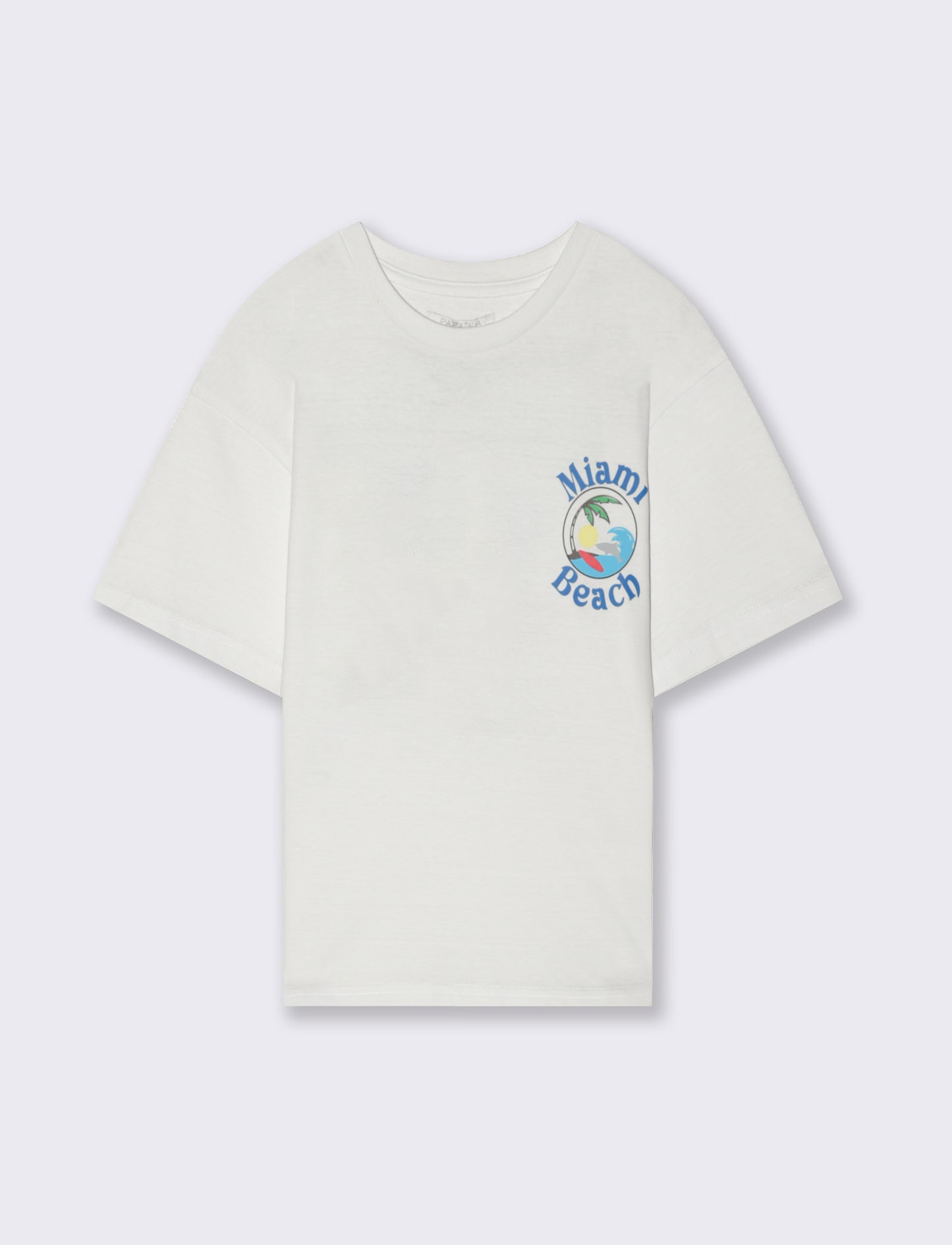 T-shirt giro collo da bambino - Bianco