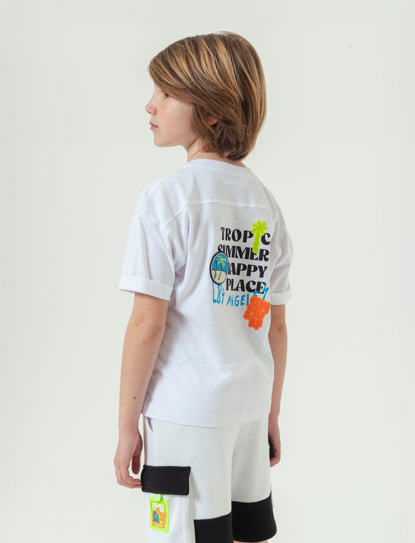 T-shirt patch gommati da bambino - Bianco