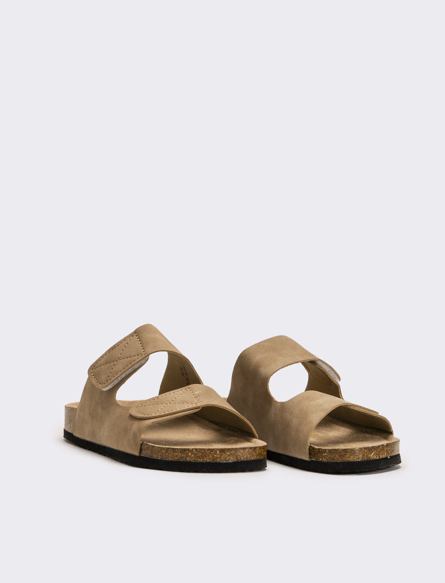 Sandalo con doppia fibbia a strappo da bambino - Beige