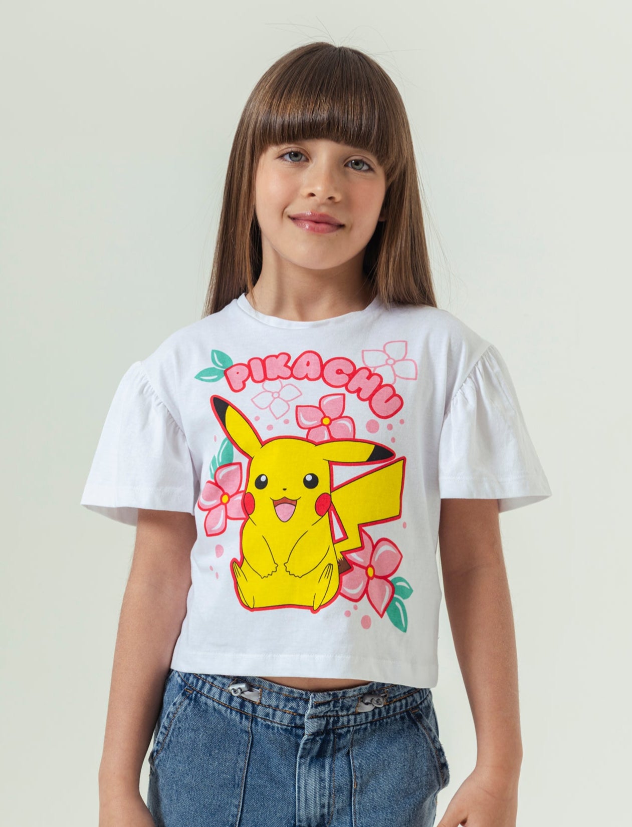 T-shirt tema Pokemon da bambina - Bianco